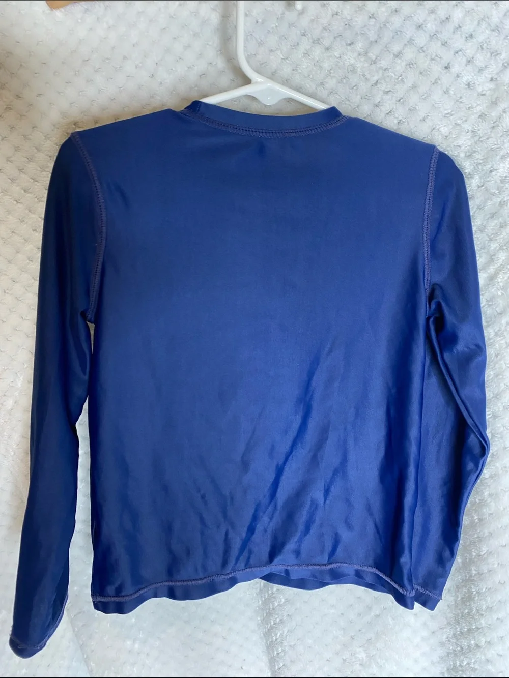 OshKosh B'gosh Navy Blue Long Sleeve Rashguard Swim Shirt Shark Graphics